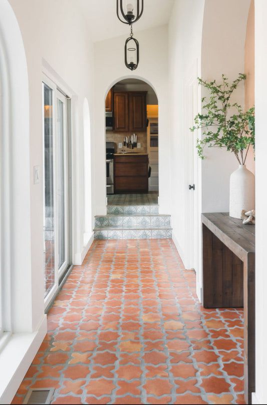 natural terracotta tiles on floor
