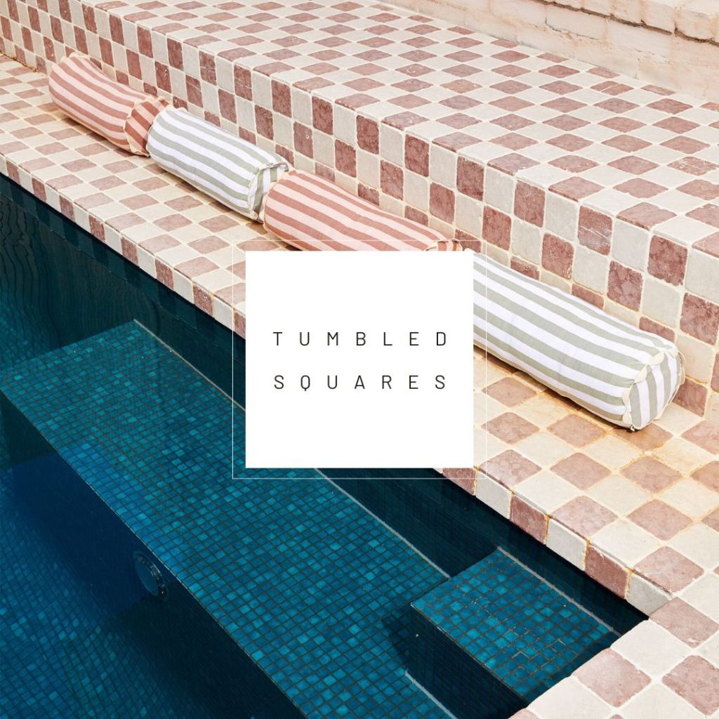 Small Format Tumbled tiles are square-cut natural stone pieces with a soft tumbled finish. Available in 100mm, 150mm and 200mm sizes, they are designed for walls and floors, indoors or out.