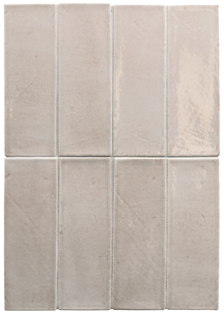 Soft taupe glazed tiles with natural variation, small format wall tiles Sydney
