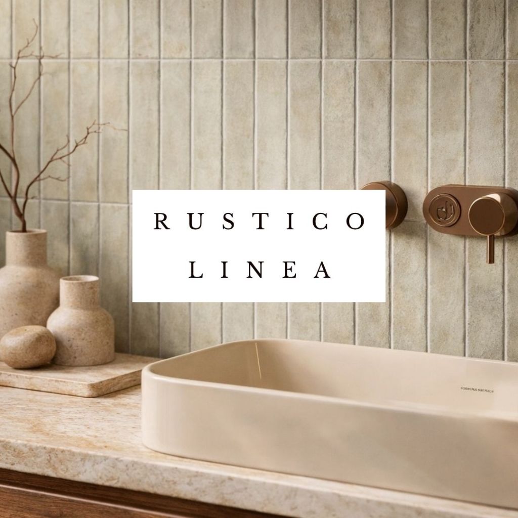 Vertical textured subway tiles with tonal variation, Rustico Linea collection Cerastone Sydney
