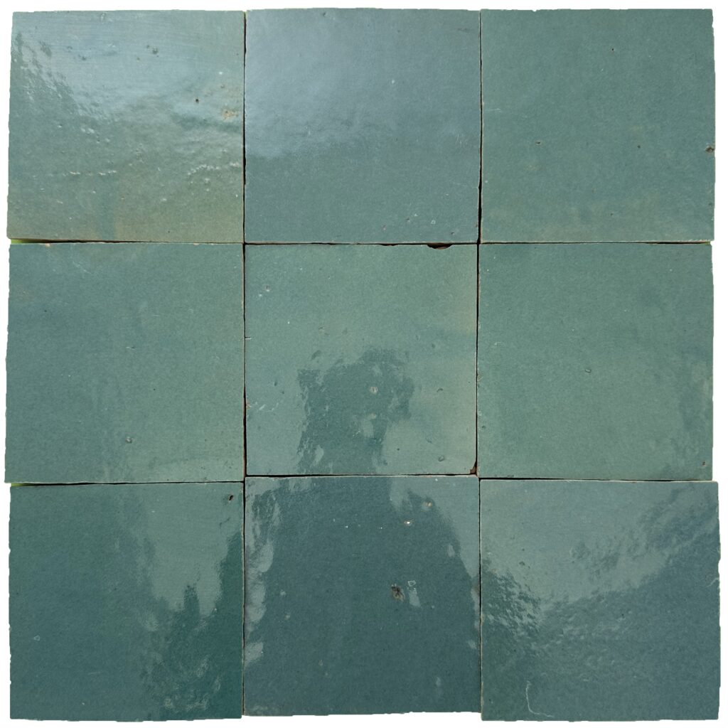 Sainte Croix Handmade Moroccan Zellige Tile in 100x100 format featuring soft green tones and authentic handcrafted variation.