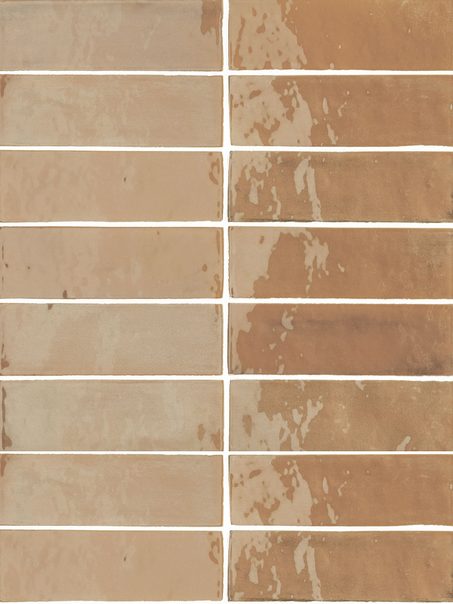 SARTI gloss porcelain brick tiles in soft contemporary colours for bathrooms and kitchen splashbacks.